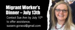 Migrant Worker’s Dinner – July 13th